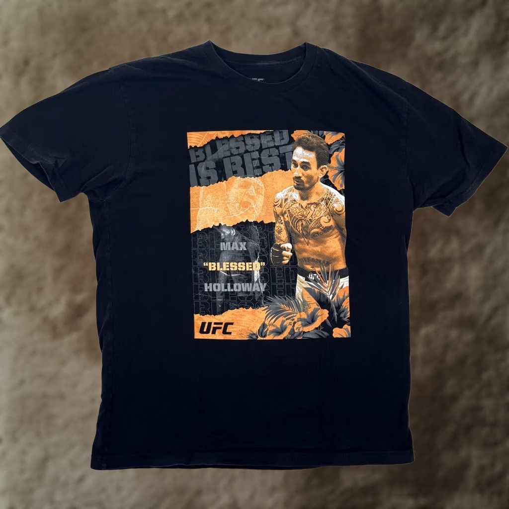 UFC UFC T-Shirt Mens XL Black Max Blessed Holloway Graphic Print Crew Neck Short Sleeve Sports Art Fighting Shirt Size US XL / EU 56 / 4 - 1 Thumbnail