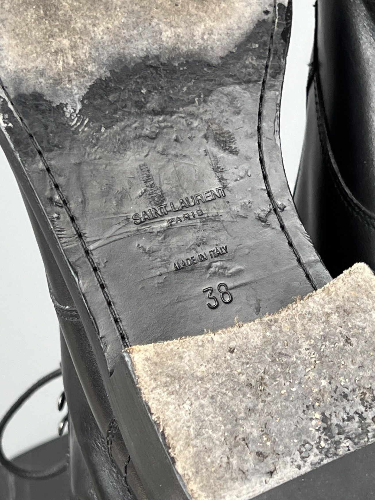 Saint Laurent Paris Saint Laurent Paris Leather Lace Up Ankle Boots (Y0381) Size US 8 / IT 38 - 11 Thumbnail