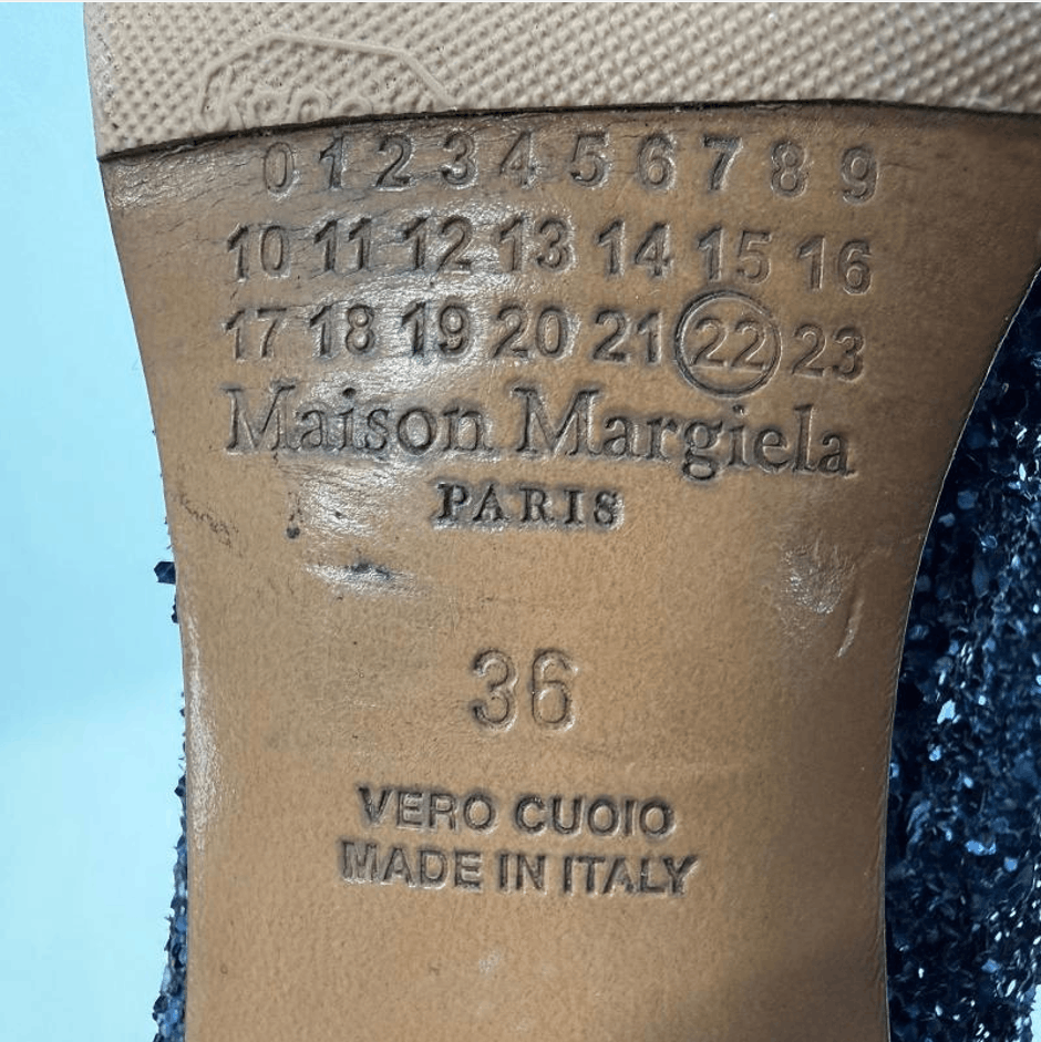 Maison Margiela Women Maison Margiela Blue Sequin Tabi Ankle Boots Heels Size US 6 / IT 36 - 5 Thumbnail