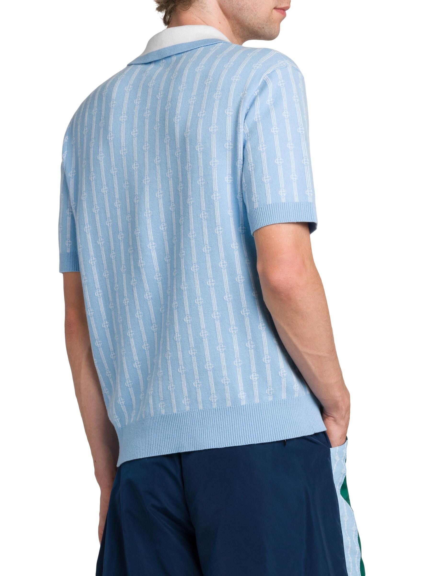 Casablanca os11x0725 Monogram Polo Shirt in Blue Size US XL / EU 56 / 4 - 4 Thumbnail