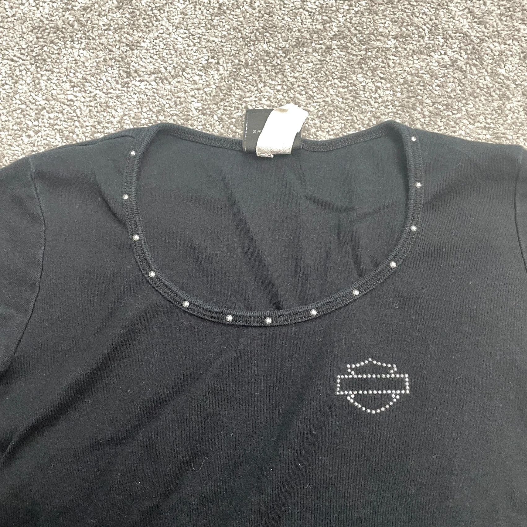 Harley Davidson Harley-Davidson Graphic T-Shirt Juniors Small Black Round Neck Short Sleeve Tee Shirt Ladies, USA Theme, Casual, Bikern 90s? Size S / US 4 / IT 40 - 4 Thumbnail