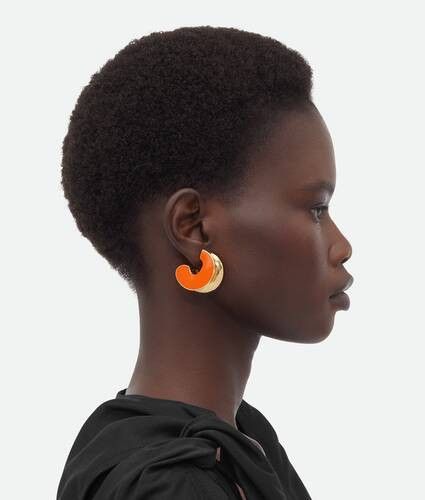 Bottega Veneta o1w1db10525 Size: OS / H Beam Large Earrings in Orange Size ONE SIZE - 2 Thumbnail