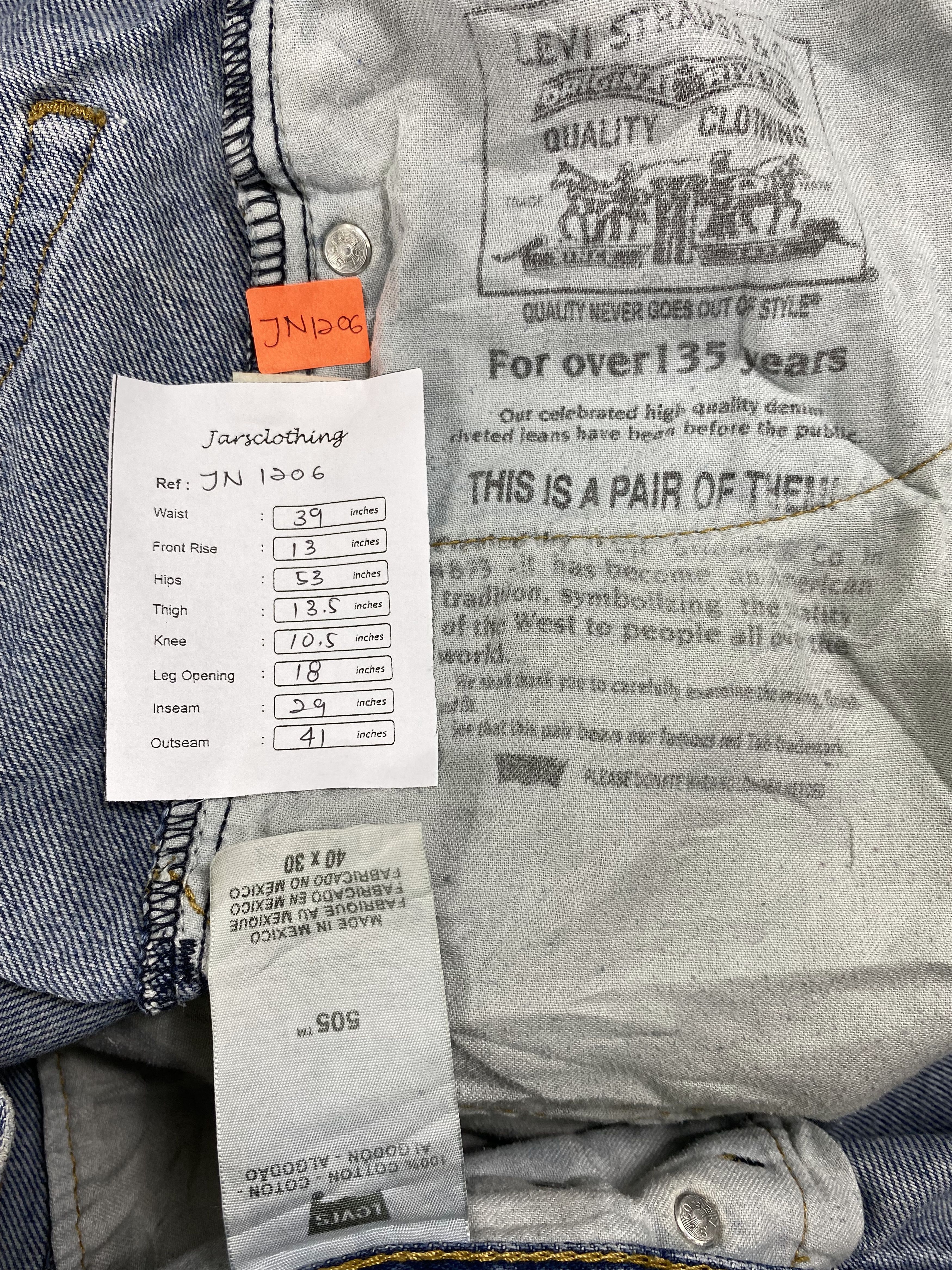 Levi's Blue Distressed Vintage Levi's 505 Jeans 39x29 Denim JN1206 Size US 39 - 8 Thumbnail