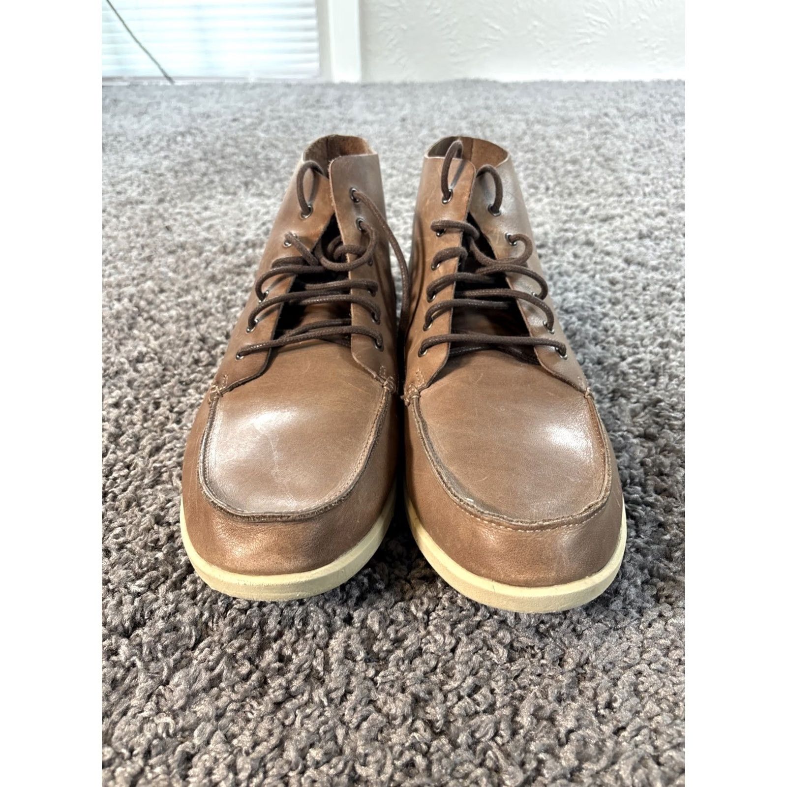 Olukai OluKai Nalukai Kapa Boot Chukka Mens 14 Brown Cotton Blend Leather Lace Up Rubber Sole Casual Travel Size US 14 / EU 47 - 2 Thumbnail