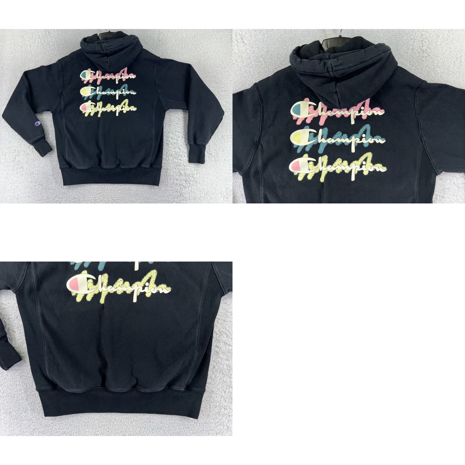 Champion Champion Hoodie Extra Large Black Pullover Pocket Reverse Weave READ Womens Size XL / US 12-14 / IT 48-50 - 9 Thumbnail