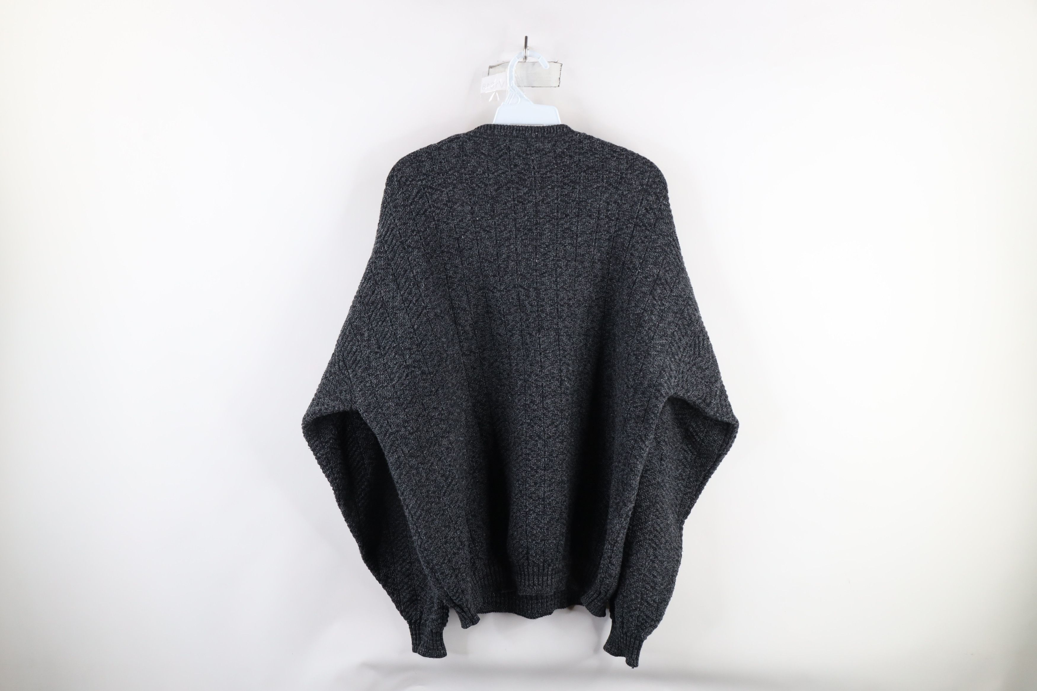 Vintage Vintage 90s Streetwear Hand Framed Knit Sweater Gray Size US L / EU 52-54 / 3 - 5 Thumbnail