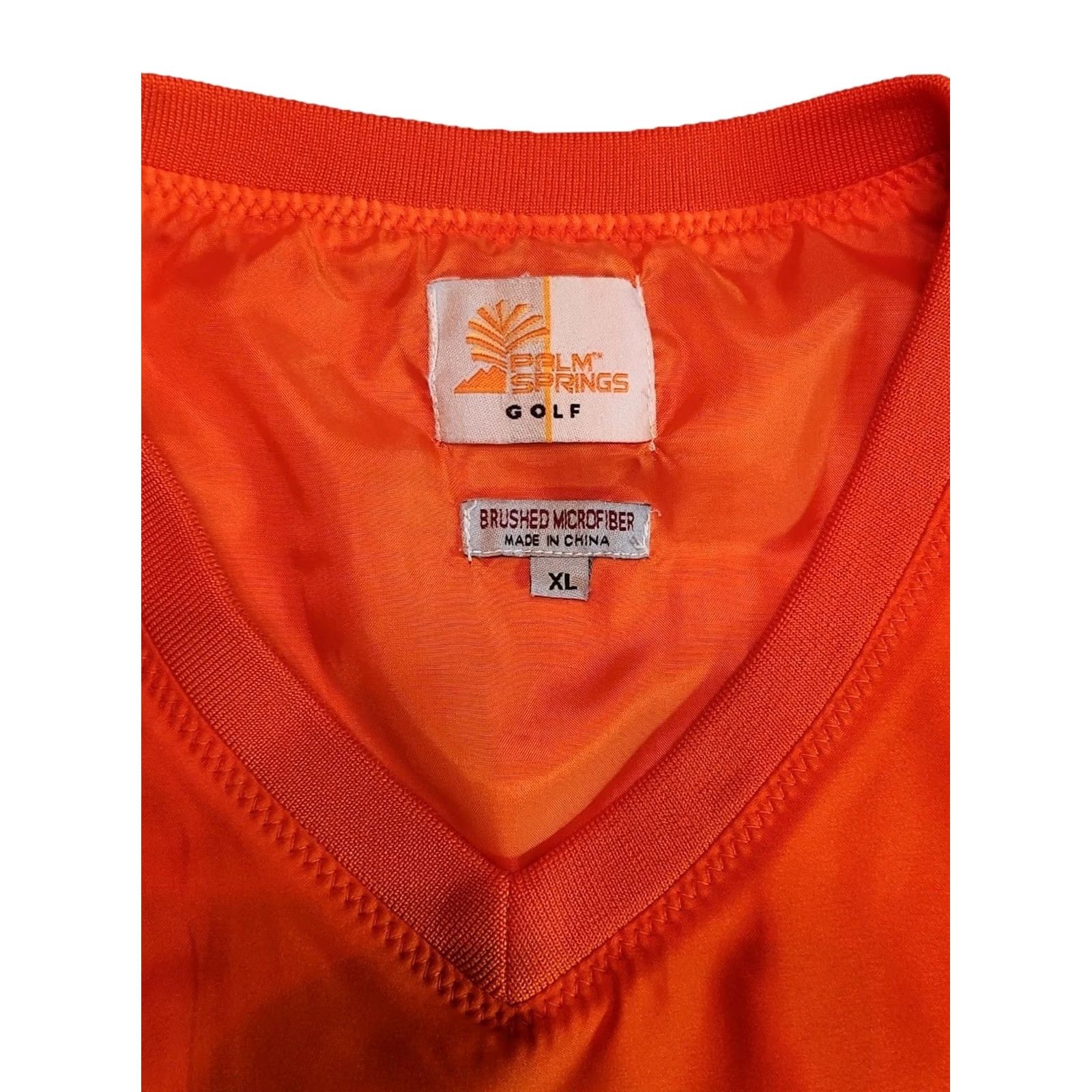 Vintage Palm Springs Golf Pullover Mens XL Orange Microfiber Windbreaker Patch Sleeve Long Sleeve Pullover Size US XL / EU 56 / 4 - 4 Thumbnail