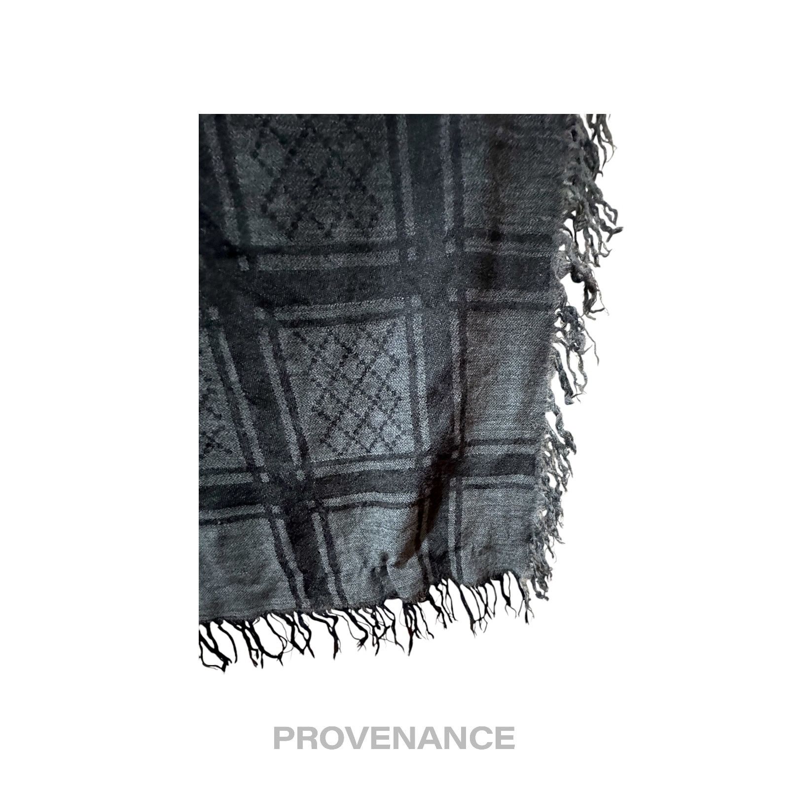 Gucci 🔴 Gucci Survie Fox Shawl Scarf - GG Black Charcoal Size ONE SIZE - 5 Thumbnail