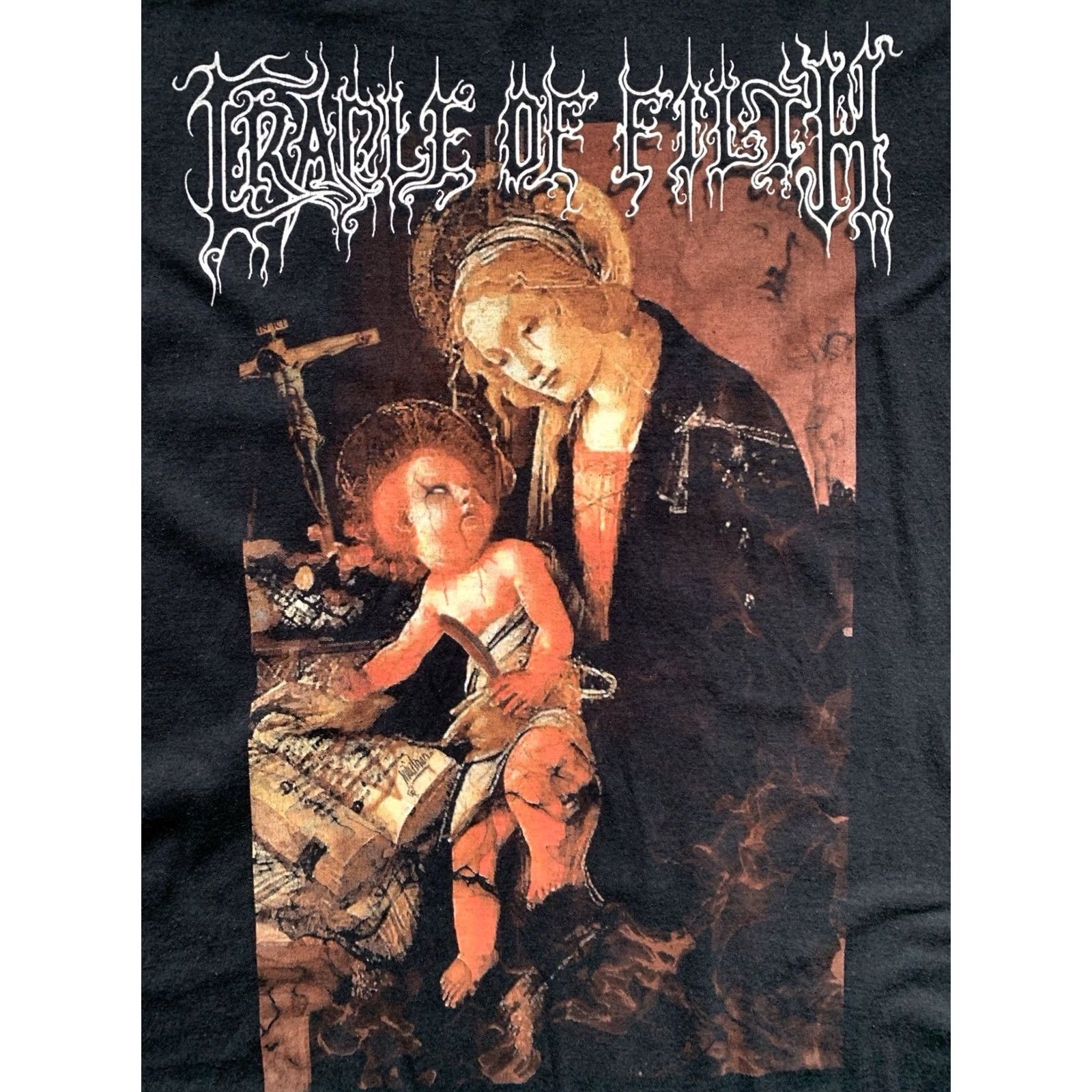 Fruit Of The Loom VINTAGE CRADLE OF FILTH BLACK METAL FOR BASTARDS TEE T-SHIRT MEN'S XL BLACK COTTON FOTL SIZE XL MENS METAL 2003 Size US XL / EU 56 / 4 - 4 Thumbnail