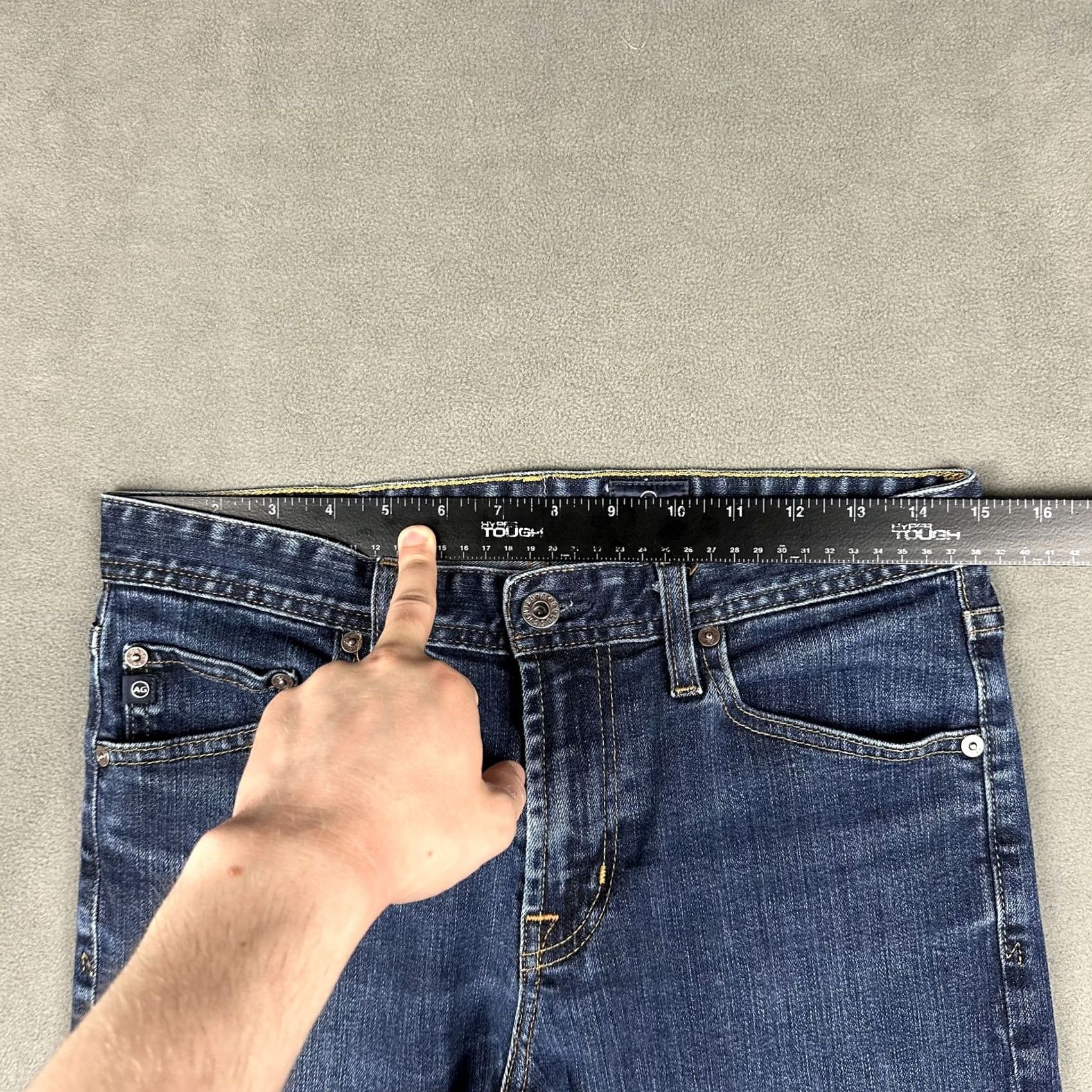 Denime AG Adriano Goldschmied Jeans Men 29 30x27 Blue Denim Tailored Leg Size US 35 - 6 Thumbnail