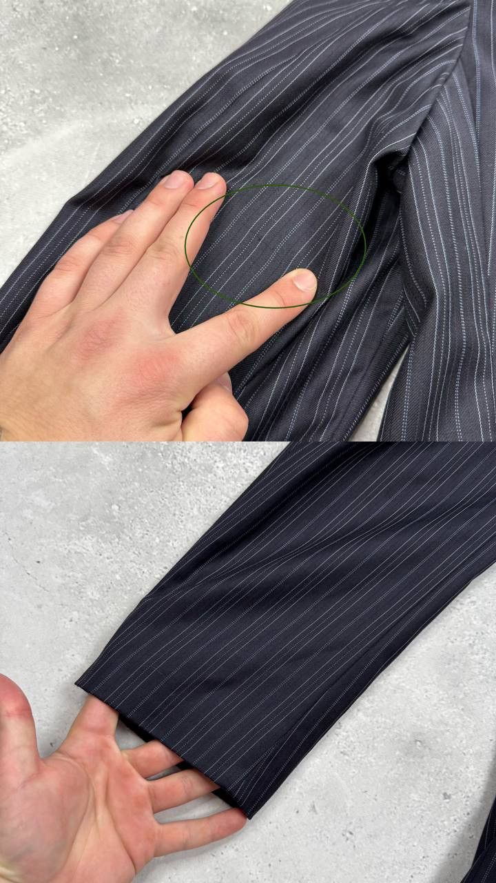 Kenzo Vintage Kenzo Homme Striped Three Button Wool Blazer Navy 50 Size 50R - 24 Thumbnail
