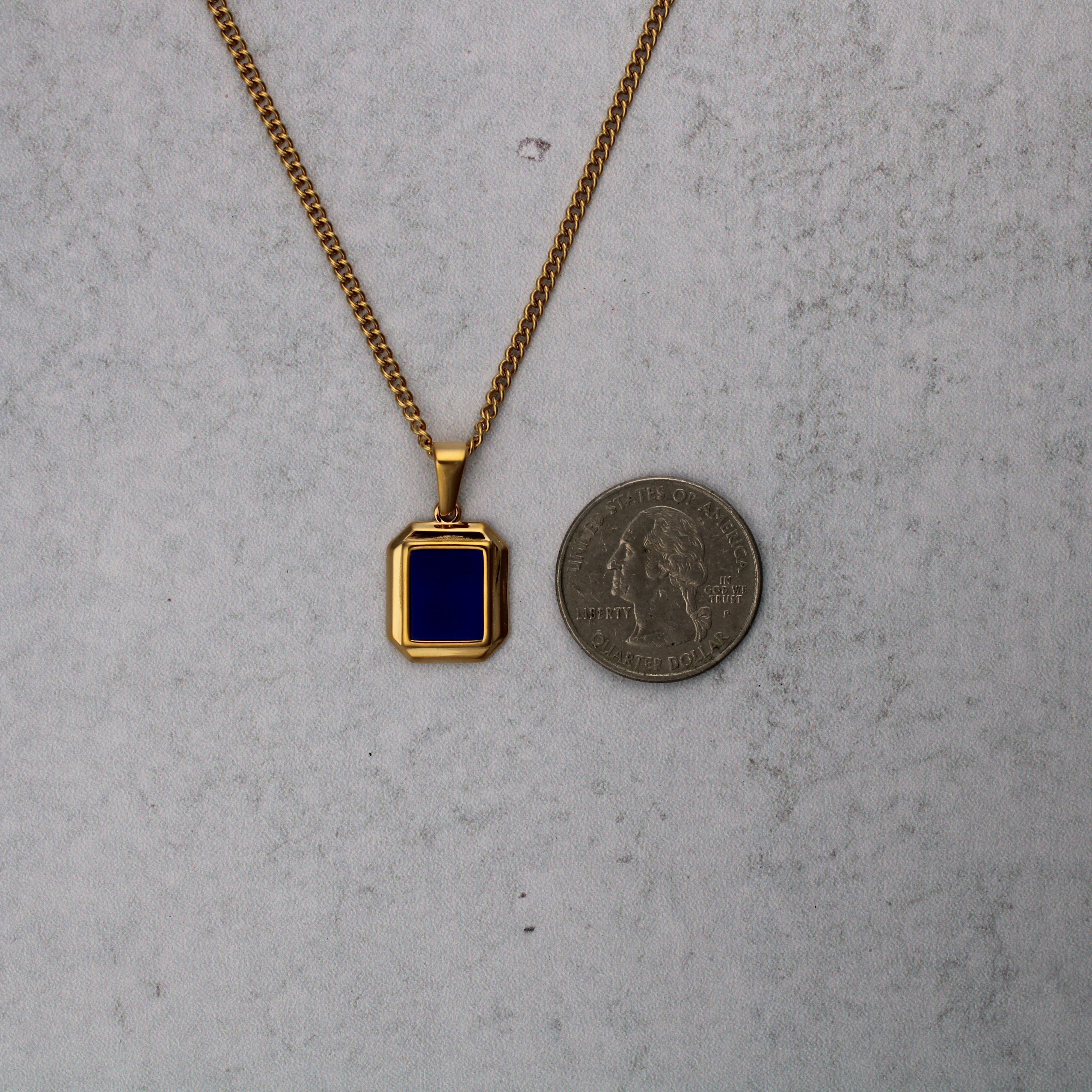 Jewelry 18K Gold Mini Blue Enamel Pendant Necklace Size ONE SIZE - 5 Thumbnail