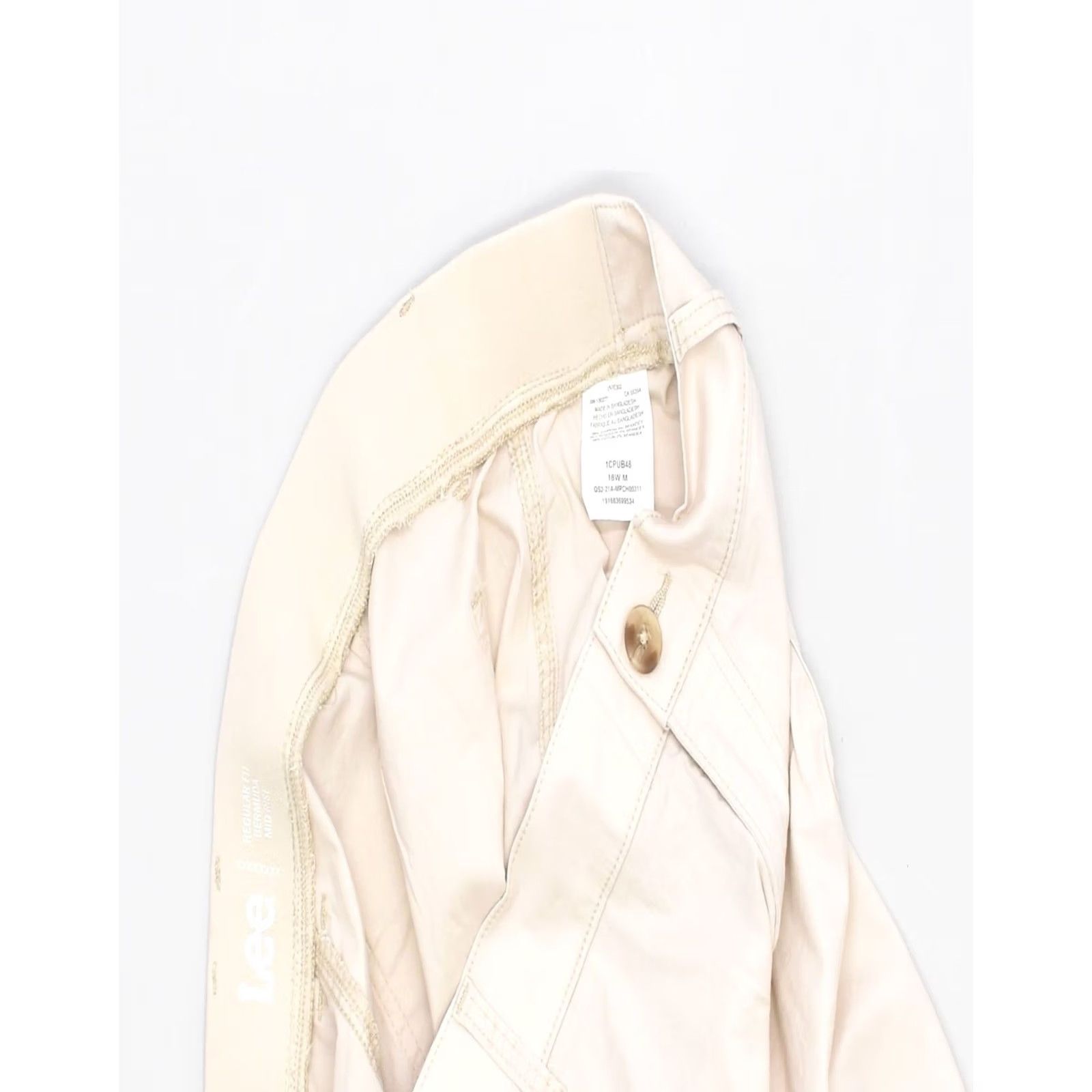 Lee LEE Womens Regular Fit Mid Rise Bermuda Shorts US 18 2XL W40 Beige Cotton Size 40" / US 18 - 3 Thumbnail