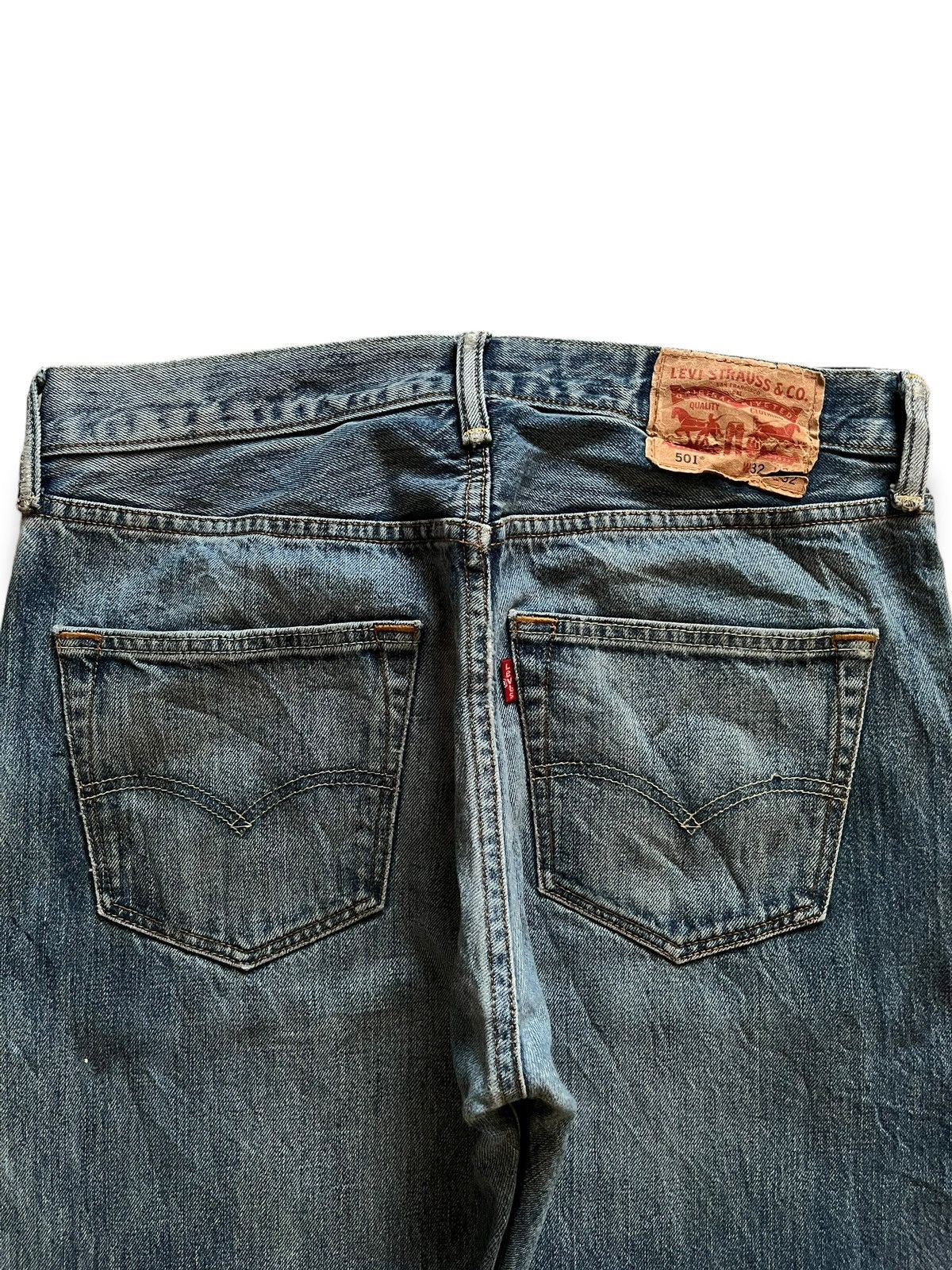 Levi's Vintage Levis 501 Selvedge Blue Denim Distressed Loose Jeans Size US 31 - 9 Thumbnail