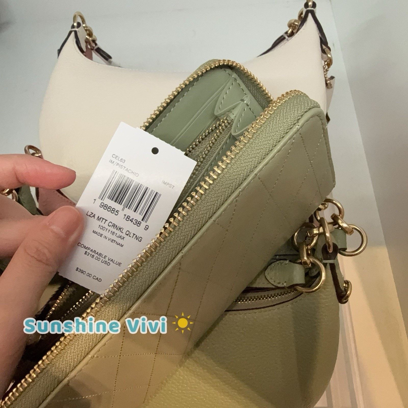 Coach NWT COACH Long Zip Around Wallet Quilting CEL63 IM/PISTACHIO Size ONE SIZE - 6 Thumbnail