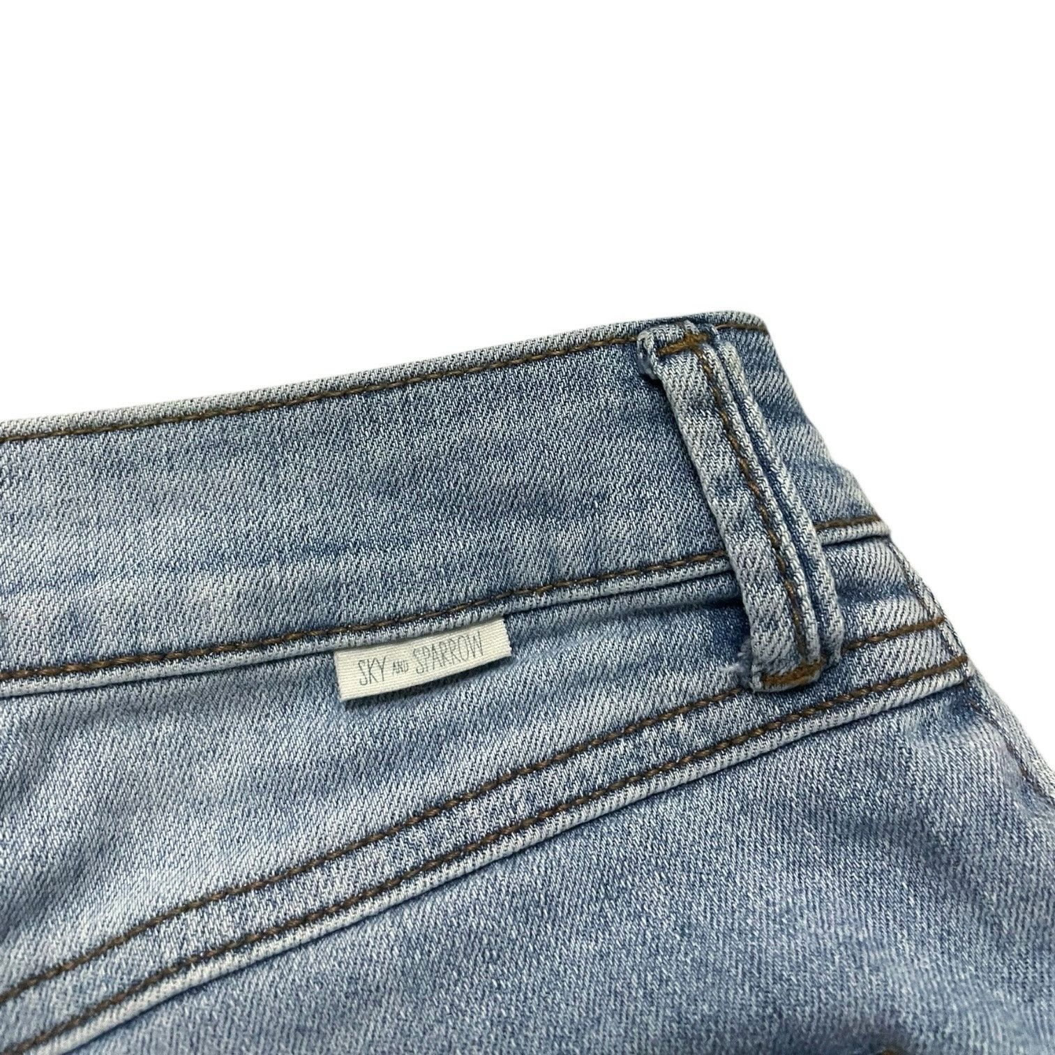 Other Sky and Sparrow Denim High Rise Distressed Mini Jean Shorts Size 24" / US 00 / IT 34 - 6 Thumbnail