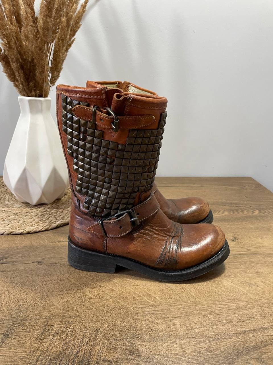 ASH ASH BOOTS BROWN LEATHER DISTRESSED MOTO BIKER Size US 6 / IT 36 - 3 Thumbnail