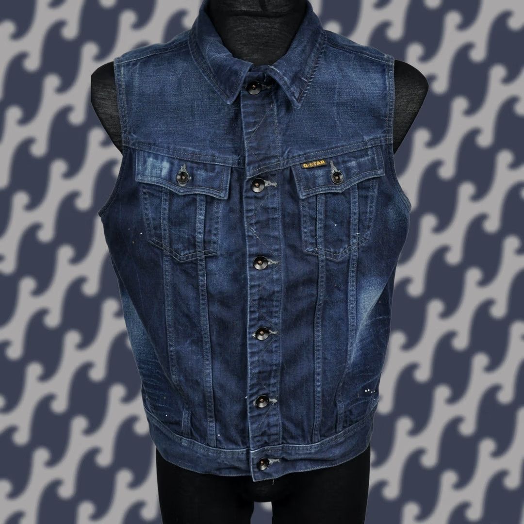 G-Star G-Star Slim Tailor S/Less Jkt Men's Denim size L Shirt Size US L / EU 52-54 / 3 - 1 Thumbnail