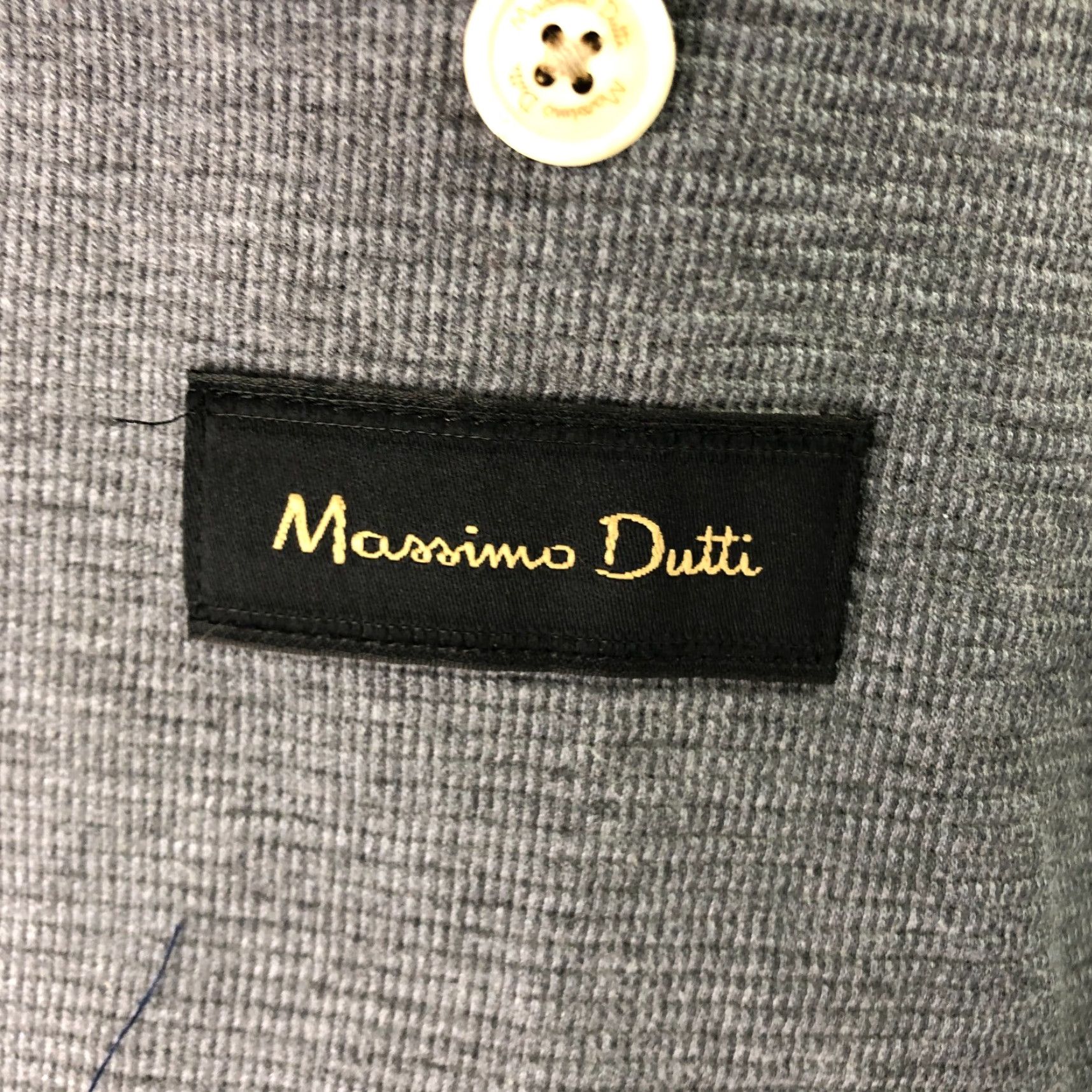 Massimo Dutti Massimo Dutti Blazer Men’s US 44 S Knit Unlined 2-Button Gray Elbow Patches Size 44R - 3 Thumbnail
