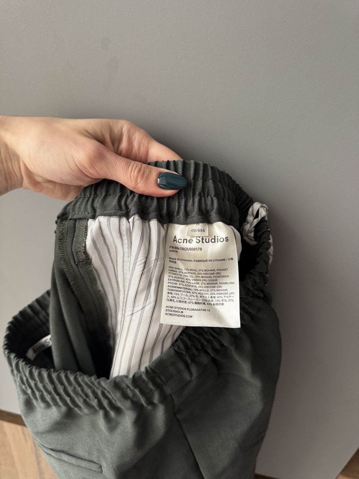 Acne Studios Acne Studios Wool Blend Khaki Detailed Drawstring Pants Size 25" / US 0 / IT 36 - 6 Thumbnail