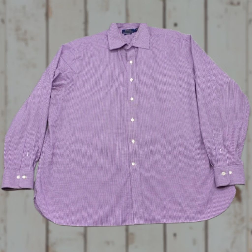 Polo Ralph Lauren Polo Ralph Lauren Shirt Mens 2XL Long Sleeve Button Up Purple White Checkered Size US XXL / EU 58 / 5 - 1 Thumbnail