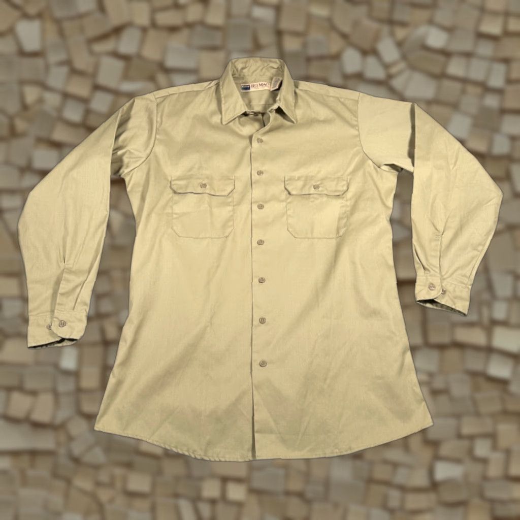 Vintage VINTAGE Big Mac Shirt Mens Large Brown USA 90s Workwear Button-Up Long Sleeve with Pockets JC Penney Size US L / EU 52-54 / 3 - 1 Thumbnail