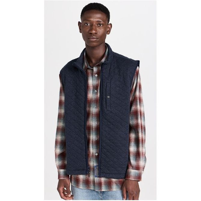image of Faherty Men's Epic Qulited Fleece Vest - NWT - Size S in Blue