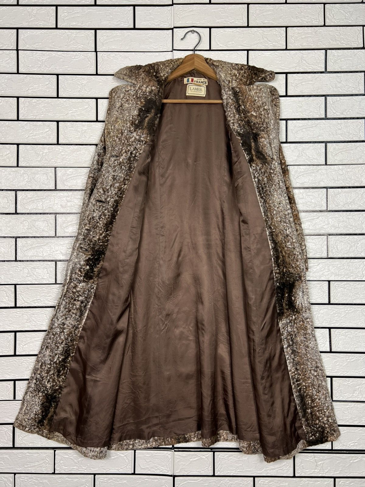 Vintage 80's LAMER Faux Fur Rayon Long Coat #4132-C188 Size M / US 6-8 / IT 42-44 - 12 Thumbnail