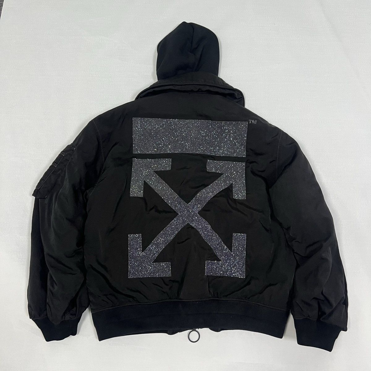 Off-White OFF-WHITE GLITTER ARROW LOGO BOMBER JACKET Size US M / EU 48-50 / 2 - 3 Thumbnail
