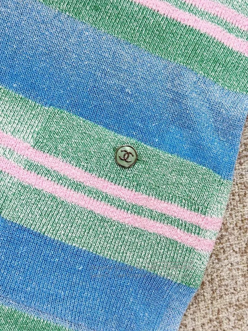 Chanel Chanel Blue and green color-blocking gradient stripe fine Size XXS / US 00 / IT 34 - 4 Thumbnail