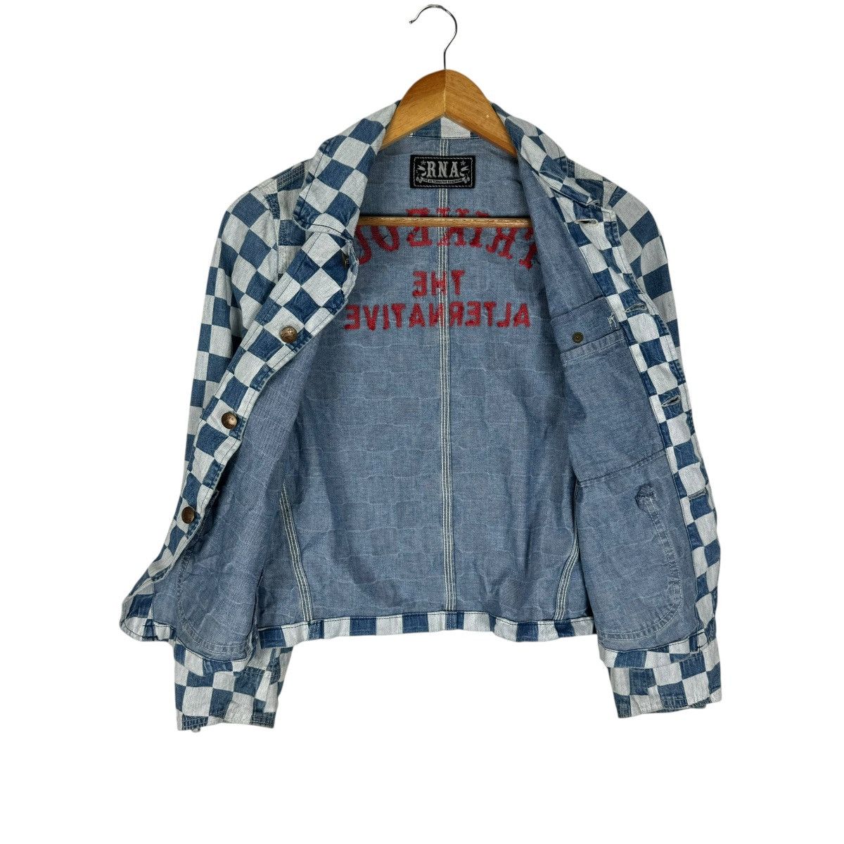 Designer × Japanese Brand ☀️RNA BLUE CHECK DENIM JACKET Size M / US 6-8 / IT 42-44 - 8 Thumbnail
