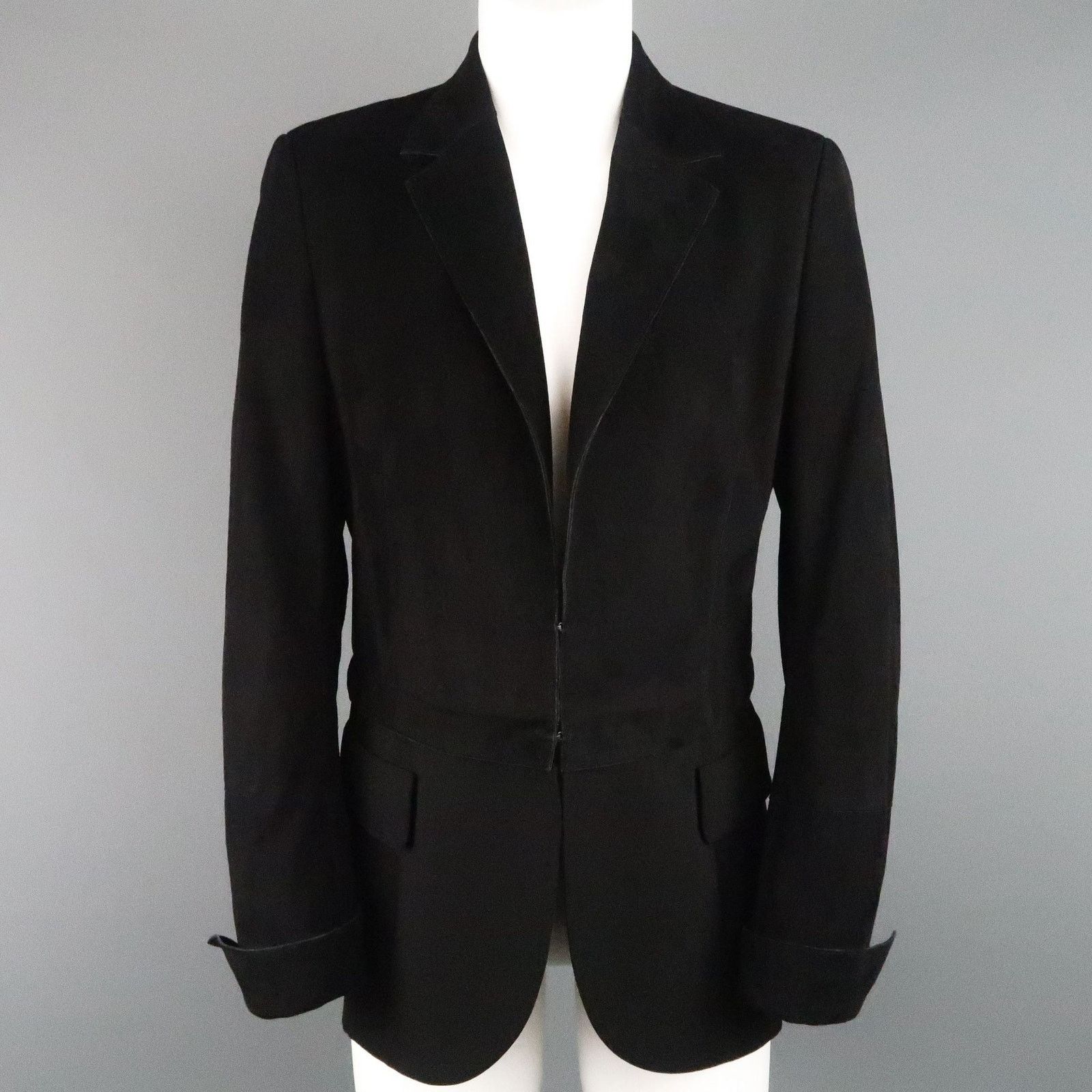 Akris AKRIS Size 10 Black Suede & Wool Zip Off Sport Coat Jacket Size US L / EU 52-54 / 3 - 1 Thumbnail