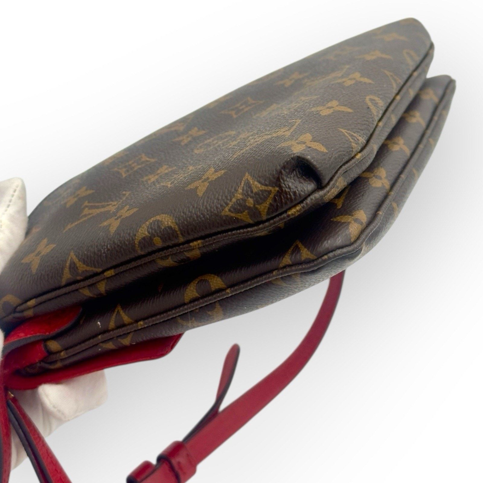 Louis Vuitton authentic Monogram Twice Crossbody Bag With Red Leather Size ONE SIZE - 12 Thumbnail