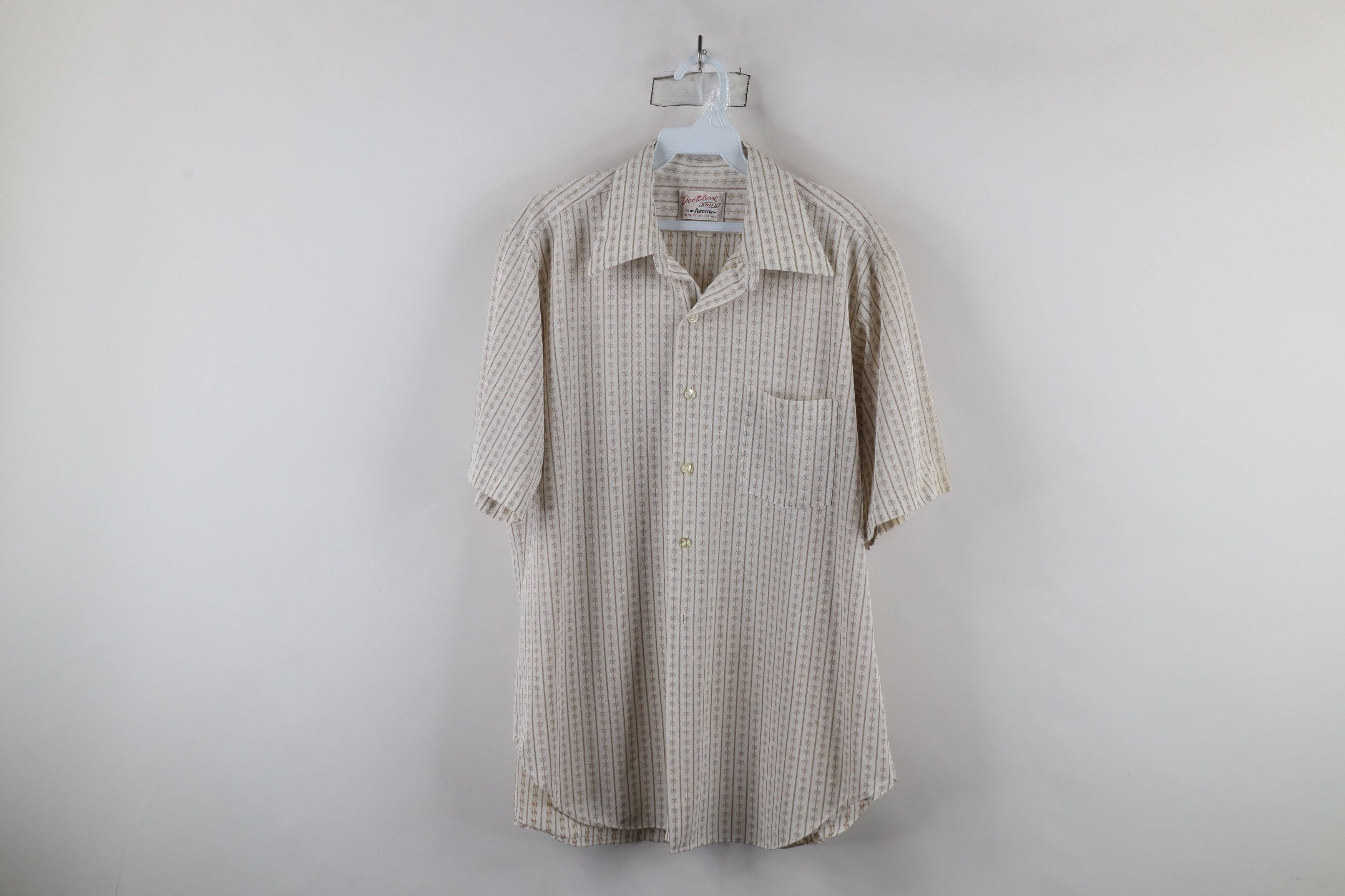 Vintage Vintage 70s Streetwear Knit Collared Button Shirt USA Size US M / EU 48-50 / 2 - 1 Thumbnail
