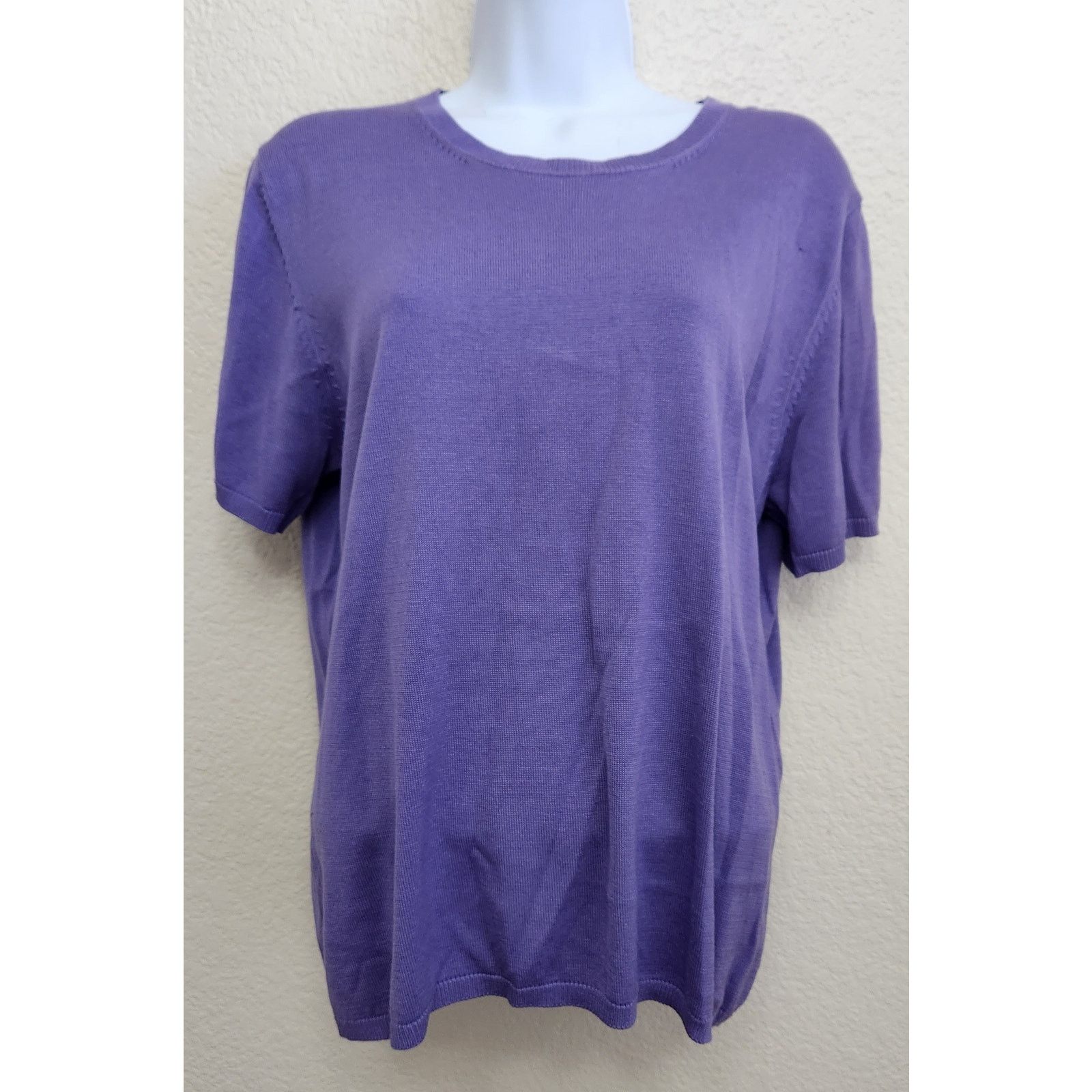 Other Draper's & Damon's Purple Tight Knit Silk Blend Top Large Size L / US 10 / IT 46 - 1 Thumbnail