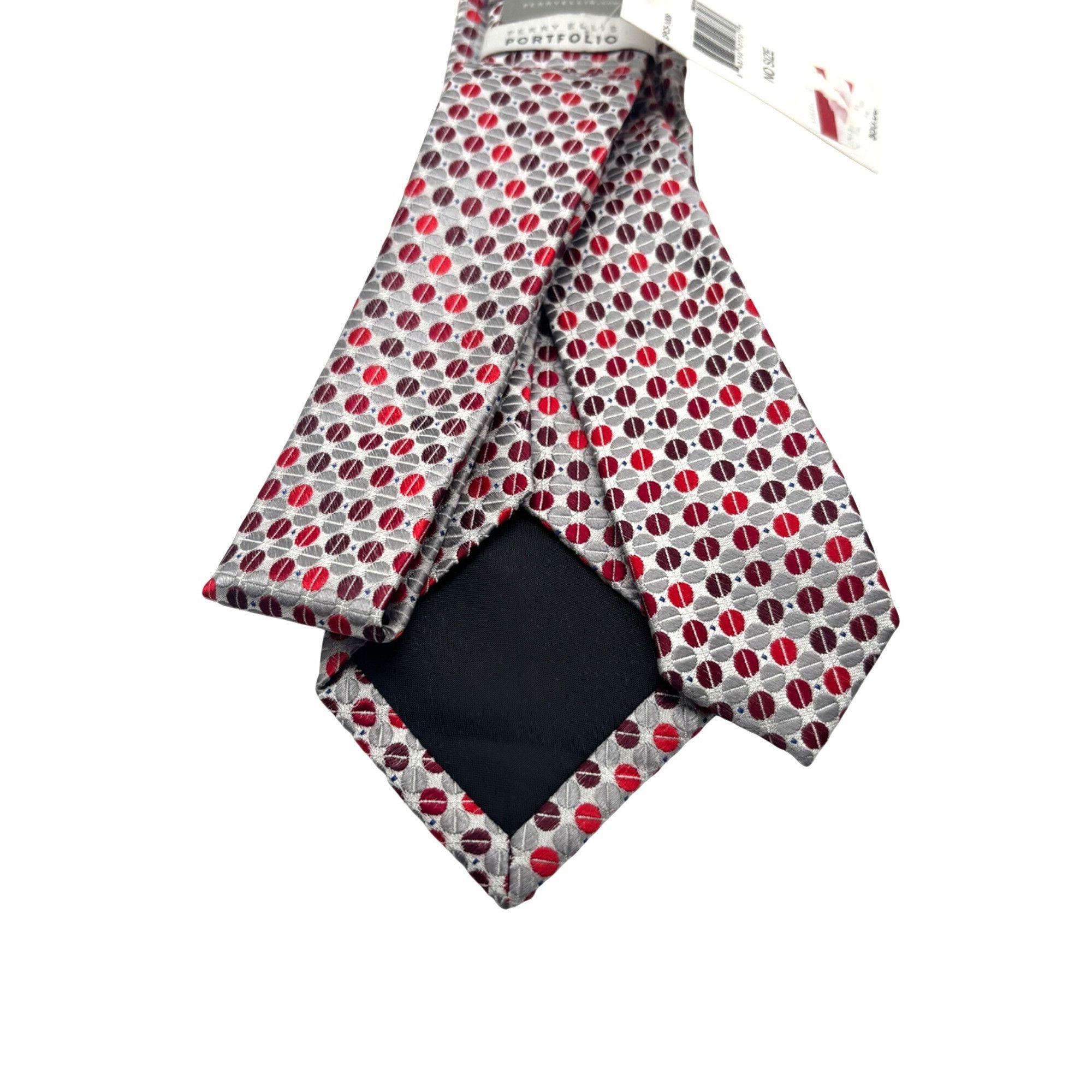 Perry Ellis Perry Ellis Portfolio Geometric Pattern Silk Necktie, Red, O Size ONE SIZE - 8 Thumbnail
