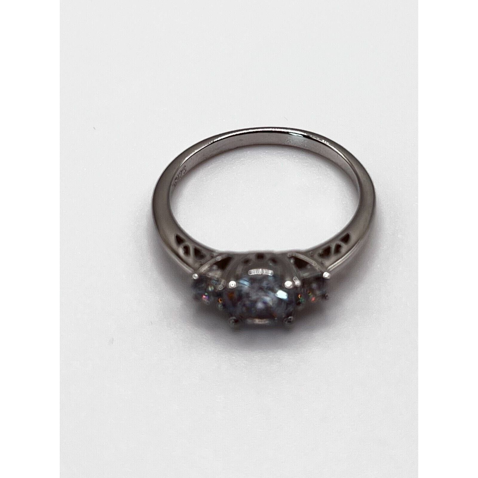 The Unbranded Brand ESTATE 3-STONE CUBIC ZIRCONIA STERLING RING, SIZE 8 Size ONE SIZE - 6 Thumbnail