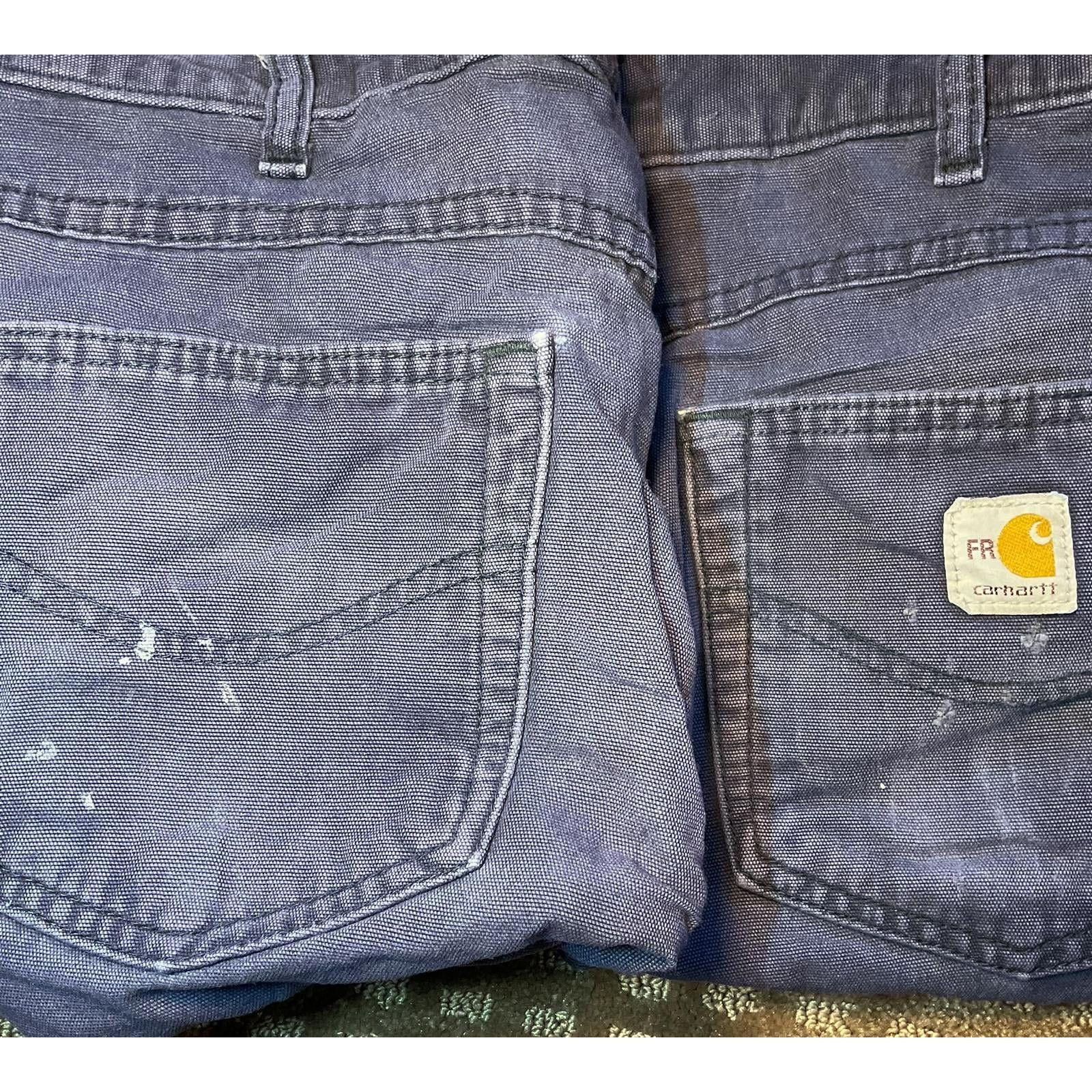 Carhartt 👖 Carhartt Men's Cotton Blend Work Pants Blue 34x32 Size US 32 / EU 48 - 6 Thumbnail