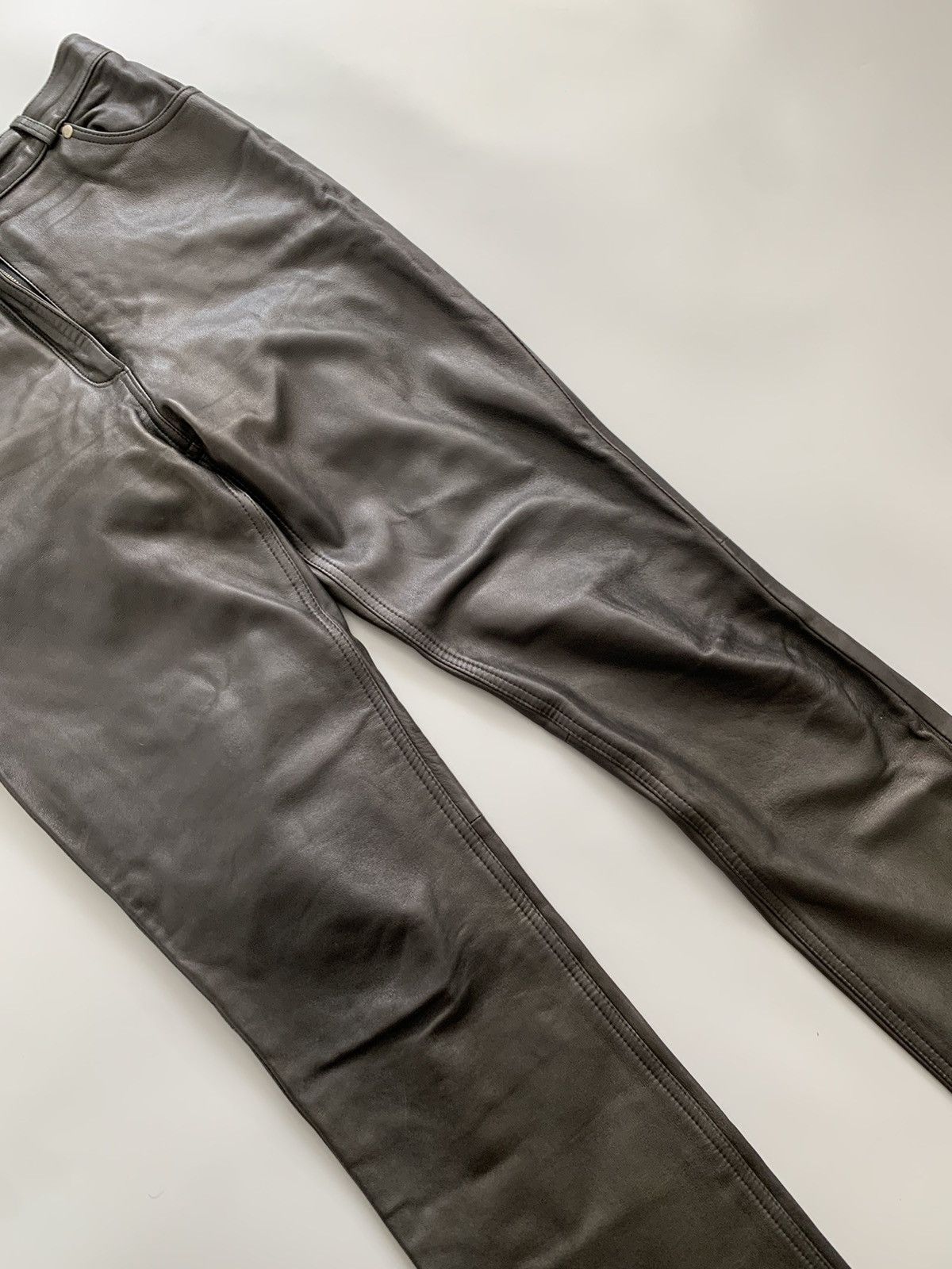 Versace Vintage Versace Leather Pants Y2K streetwear Size 27" / US 4 / IT 40 - 11 Thumbnail
