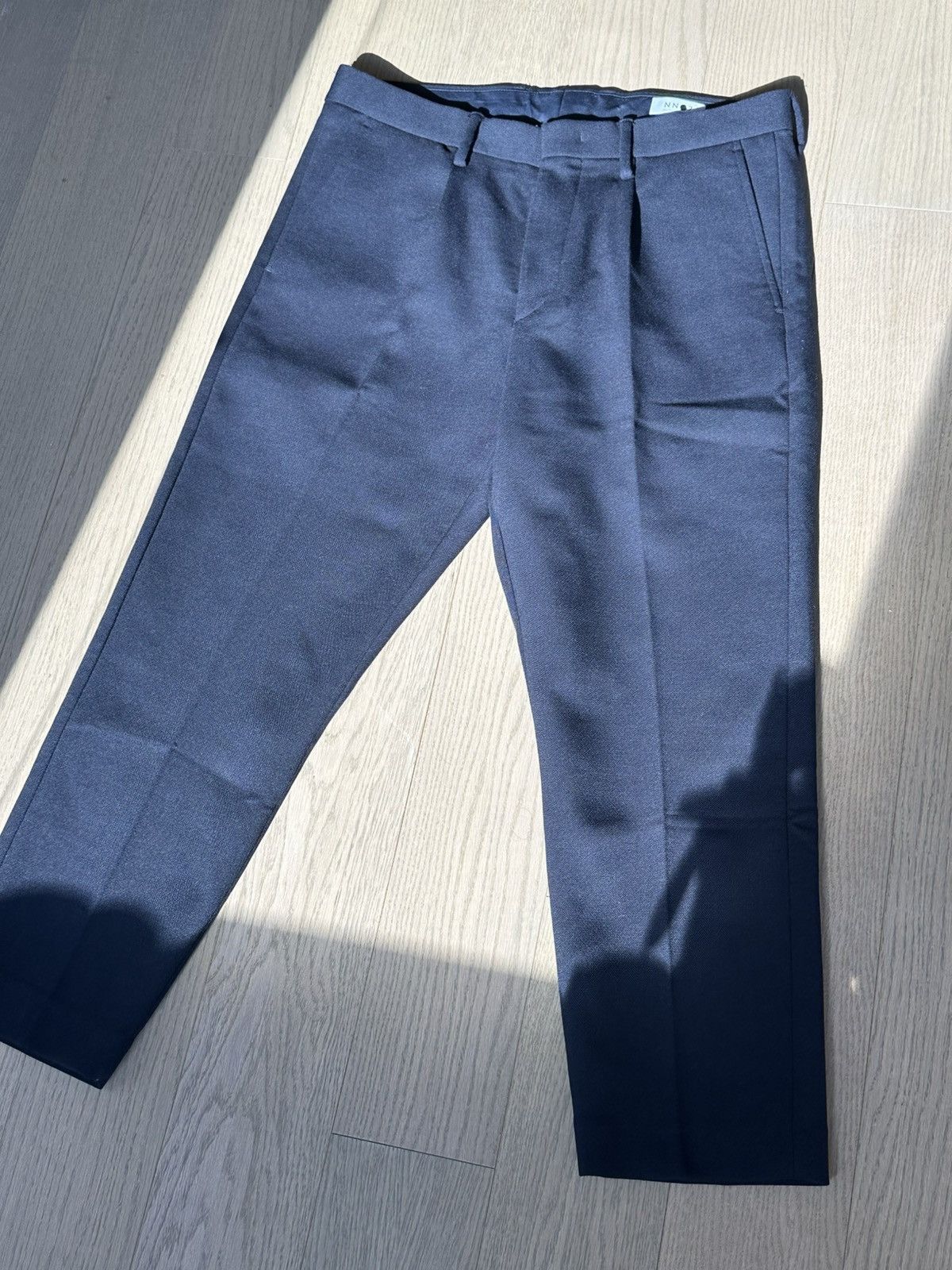 NN07 FRITZ 1091 NAVY BLUE Cropped Wool Trousers Size US 33 - 1 Thumbnail