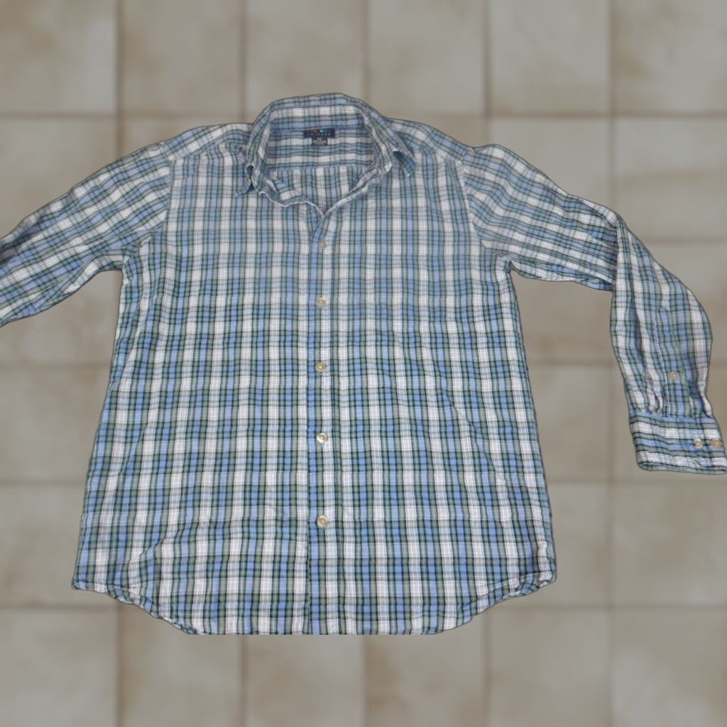Alexander Julian Alexander Julian Mens Shirt Button-Up Knit Cotton Striped Slimming Long Sleeve Gray Small Button-Down Collared Classic Vintage No Pockets Size US S / EU 44-46 / 1 - 1 Thumbnail