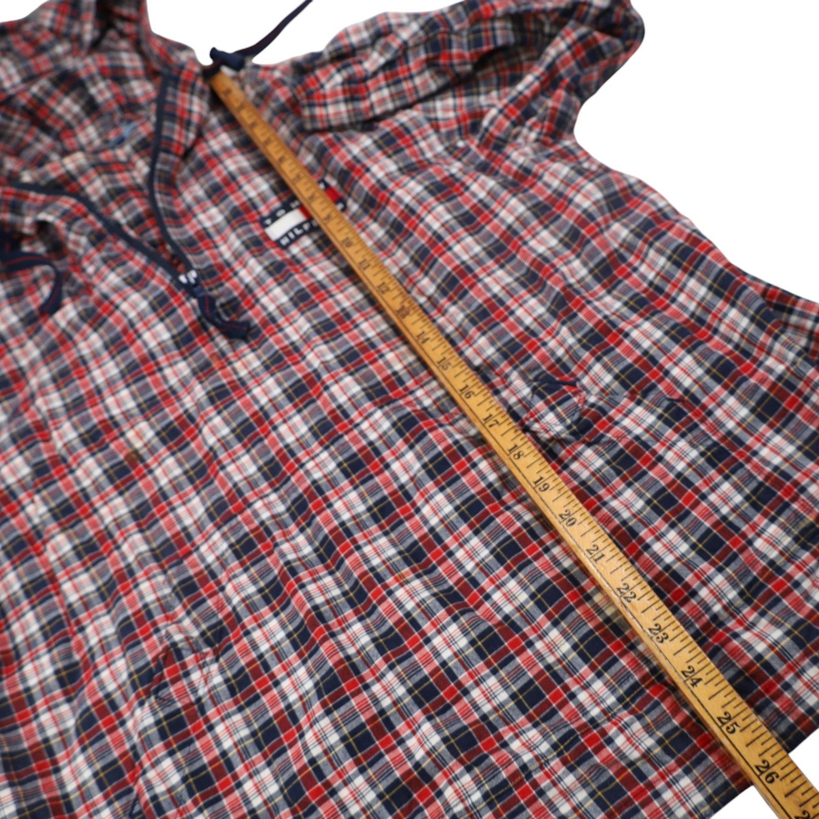 Tommy Hilfiger × Vintage Vintage 90S Tommy Hilfiger Plaid Pullover Hoodie Size US M / EU 48-50 / 2 - 9 Thumbnail