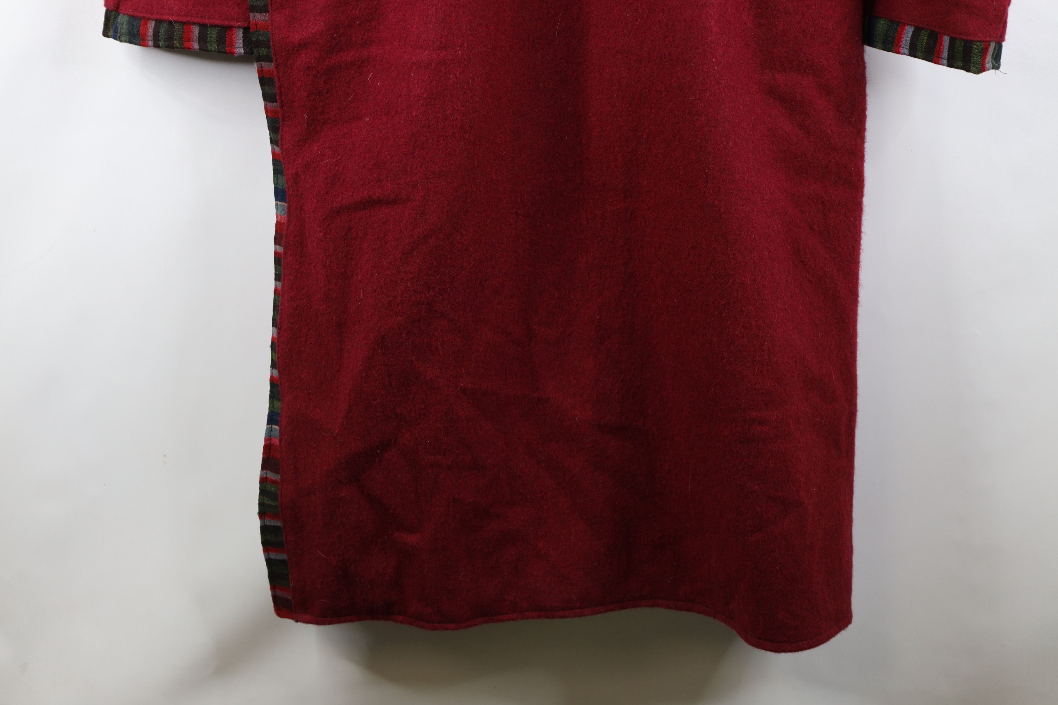 Vintage Vintage 90s Streetwear Nepal Oriental Wool Coat Jacket Red Size US XL / EU 56 / 4 - 4 Thumbnail
