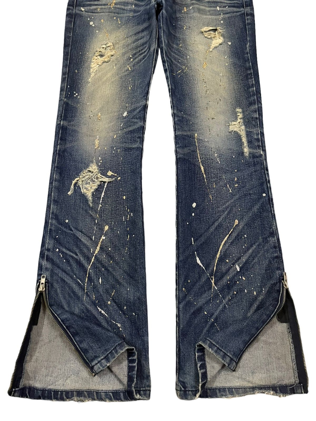 If Six Was Nine Vintage Japanese Brand Distressed Splash Flare Jeans Size US 33 - 6 Thumbnail