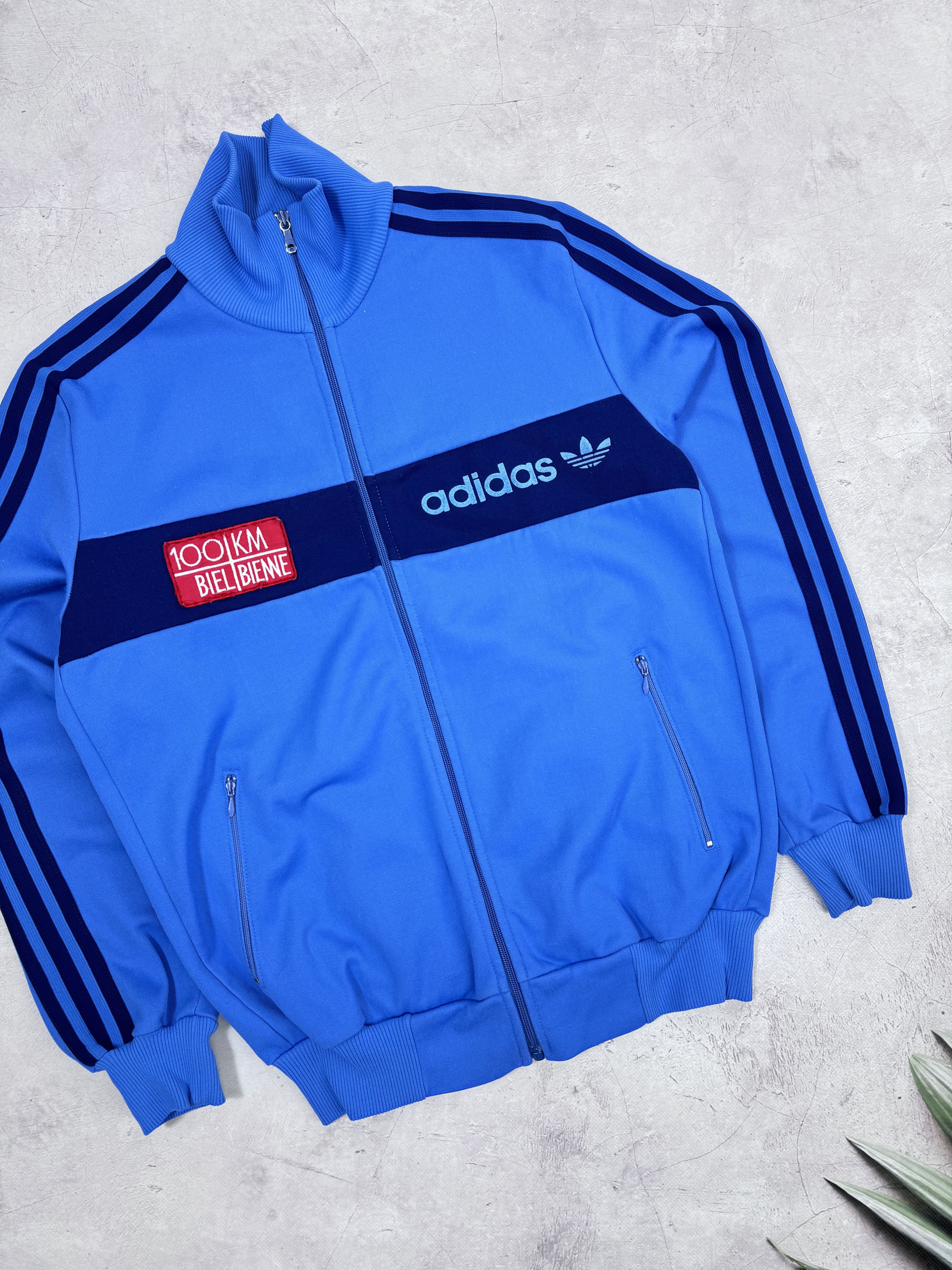 Adidas × Vintage 80s Adidas Track Jacket 100 km Ultra Marathon Biel-Bienne Size US M / EU 48-50 / 2 - 4 Thumbnail