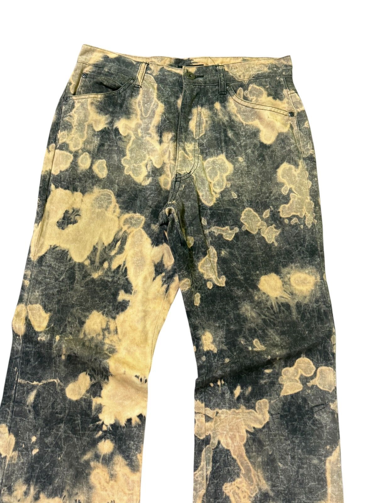 Issey Miyake Flare MCAPACHE Acid Wash Smoked Style Denim Jeans Size US 28 / EU 44 - 5 Thumbnail