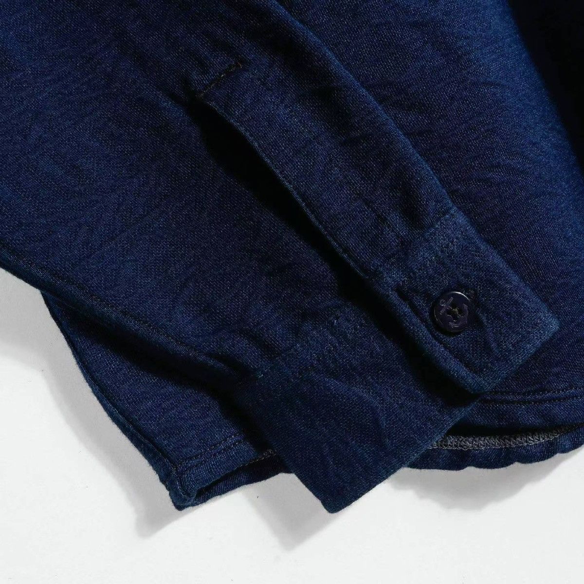 RRL Ralph Lauren RRL GUERNSEY-PATTERNED JACQUARD WORKSHIRT INDIGO Size US M / EU 48-50 / 2 - 10 Thumbnail