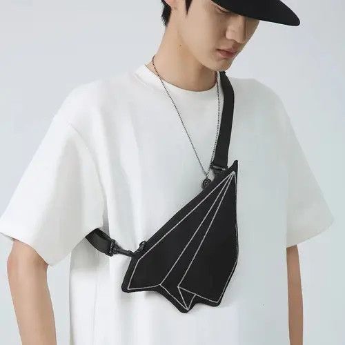 Japanese Brand Fashion y2k contrast thread fanny pack grunge shoulder bag Size ONE SIZE - 4 Thumbnail