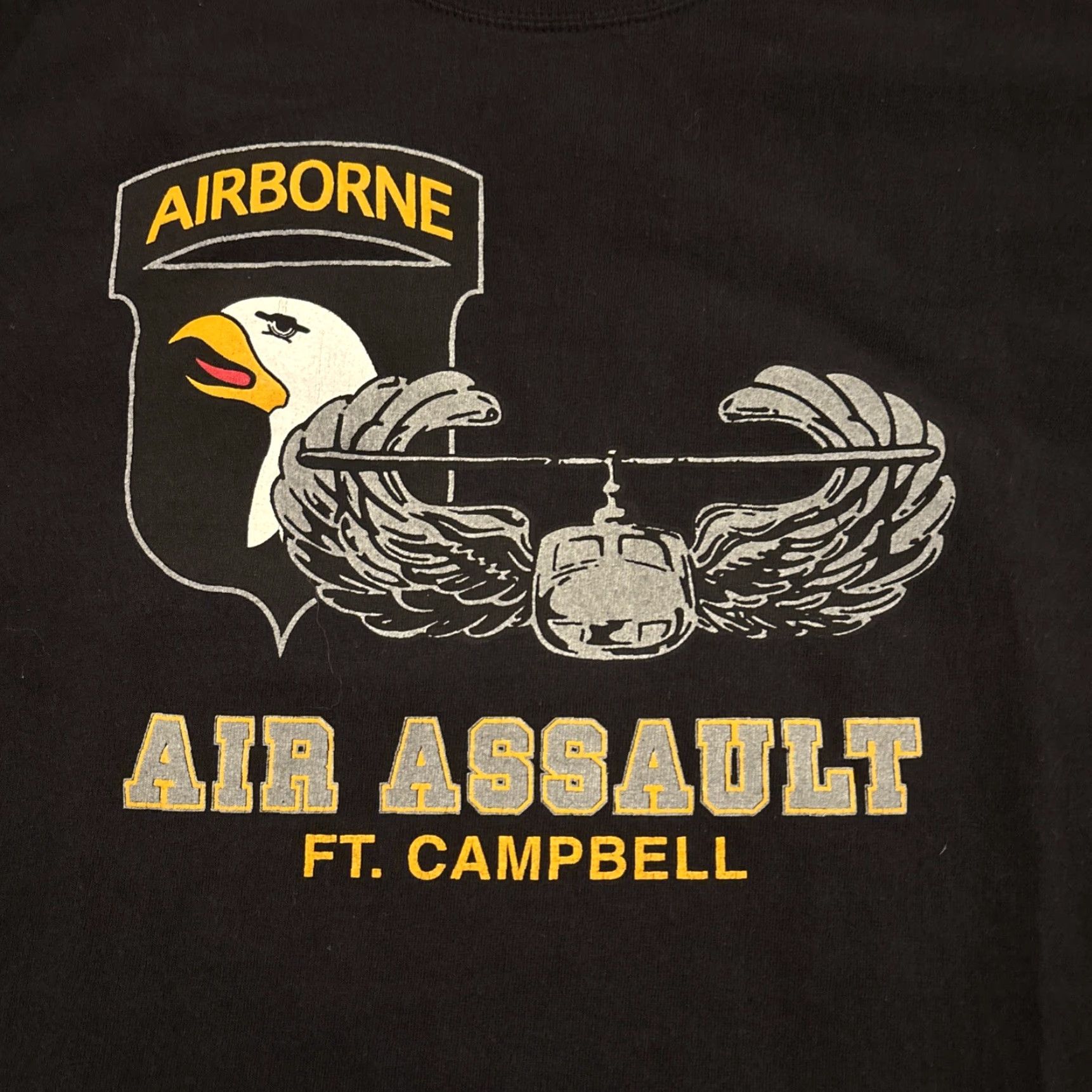 Vintage VINTAGE Airborne Air Assault FT. Campbell Kentucky T Shirt XL Black Men T-Shirt Military 1980s-90s Size US XL / EU 56 / 4 - 2 Thumbnail