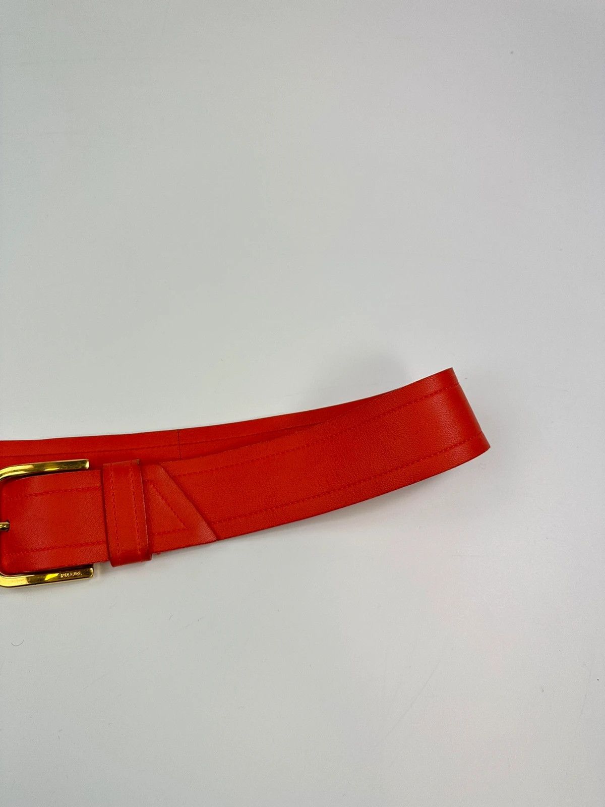 Prada Prada SS2010 Large Red Rose Gold Leather Belt Size ONE SIZE - 4 Thumbnail